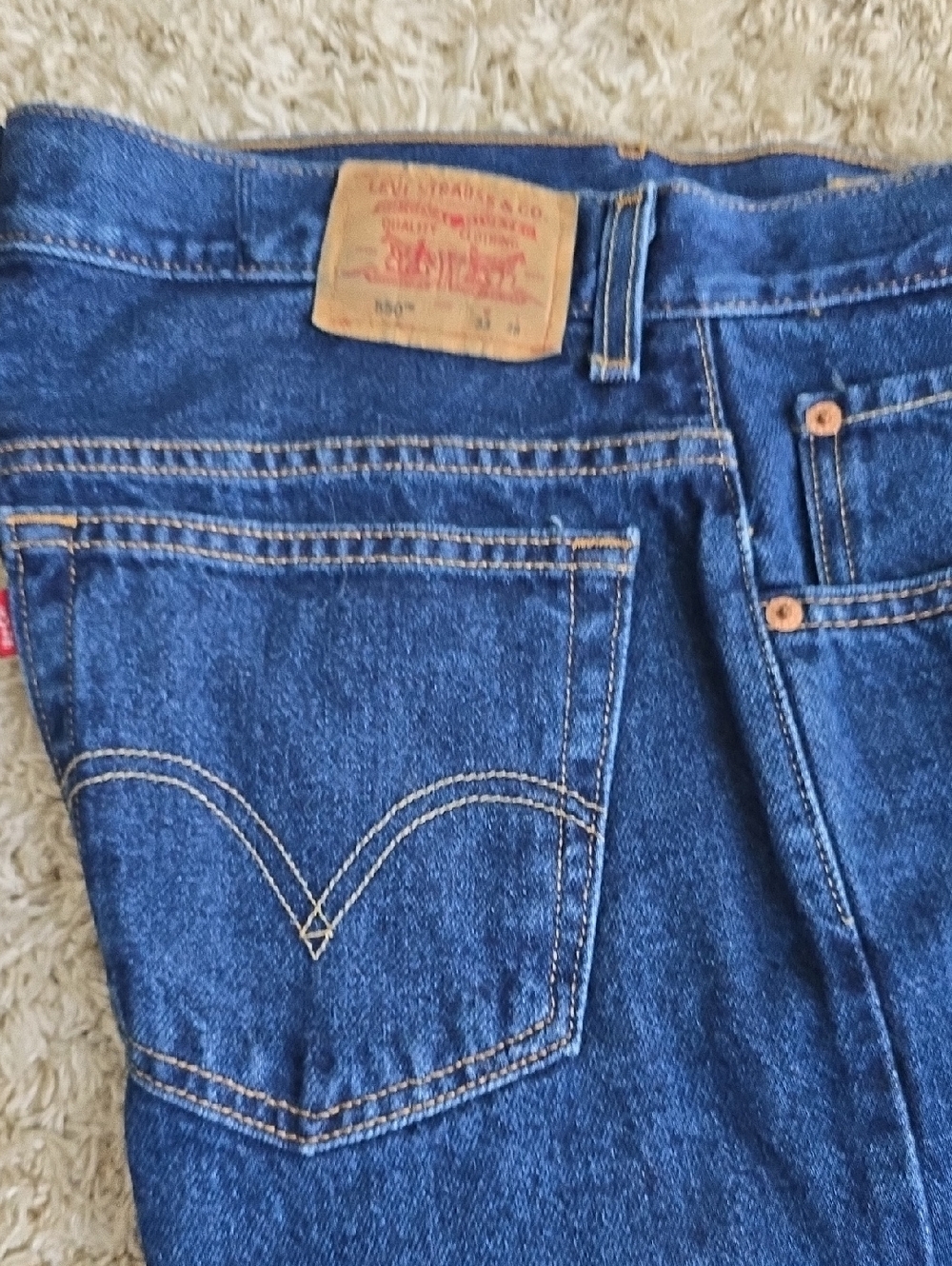 Levi's Indigo Blue Denim Jeans with Contrast Stitching